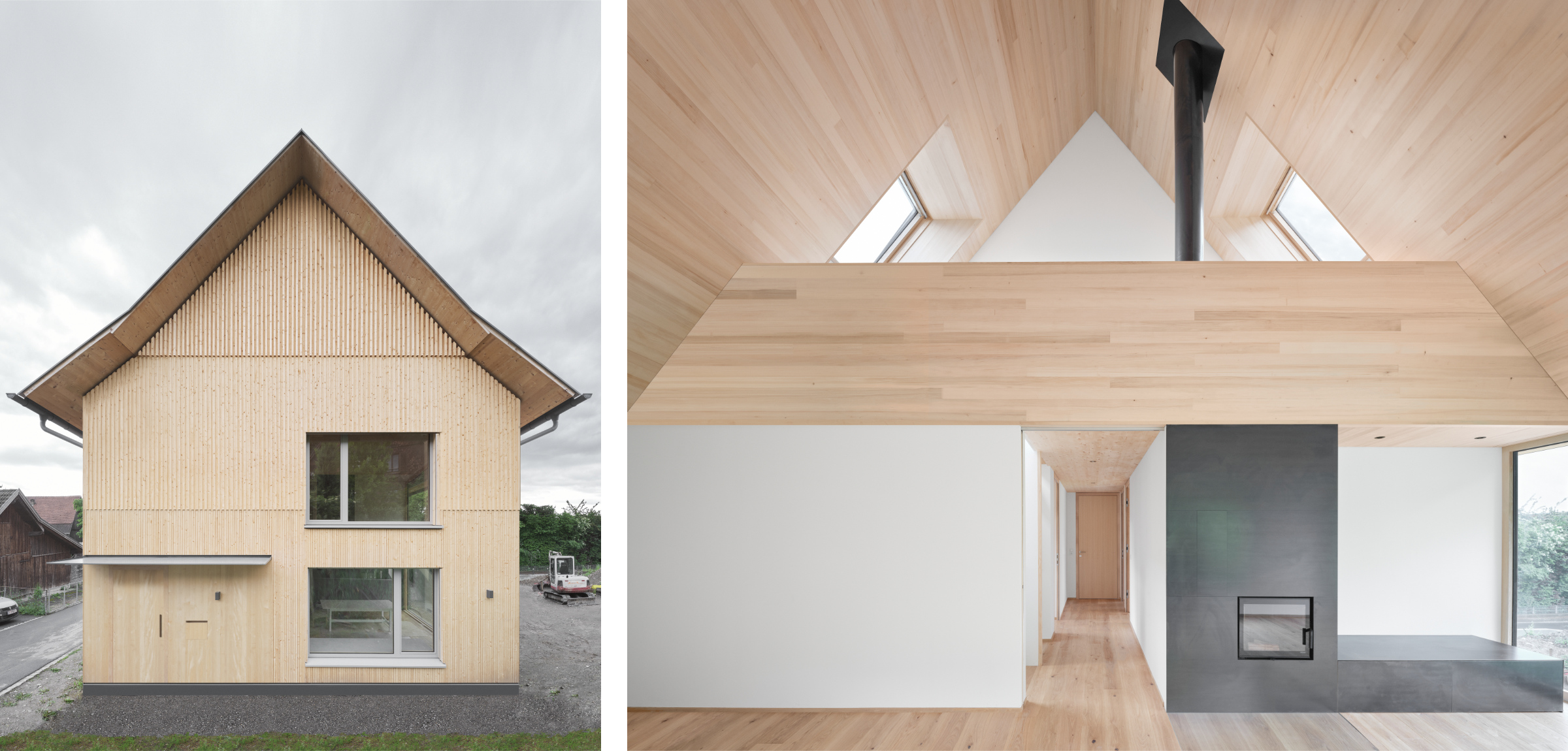 Holzbau Holzfassade Holzhaus Bauen mit Bestand Ersatzneubau Rheintalhaus