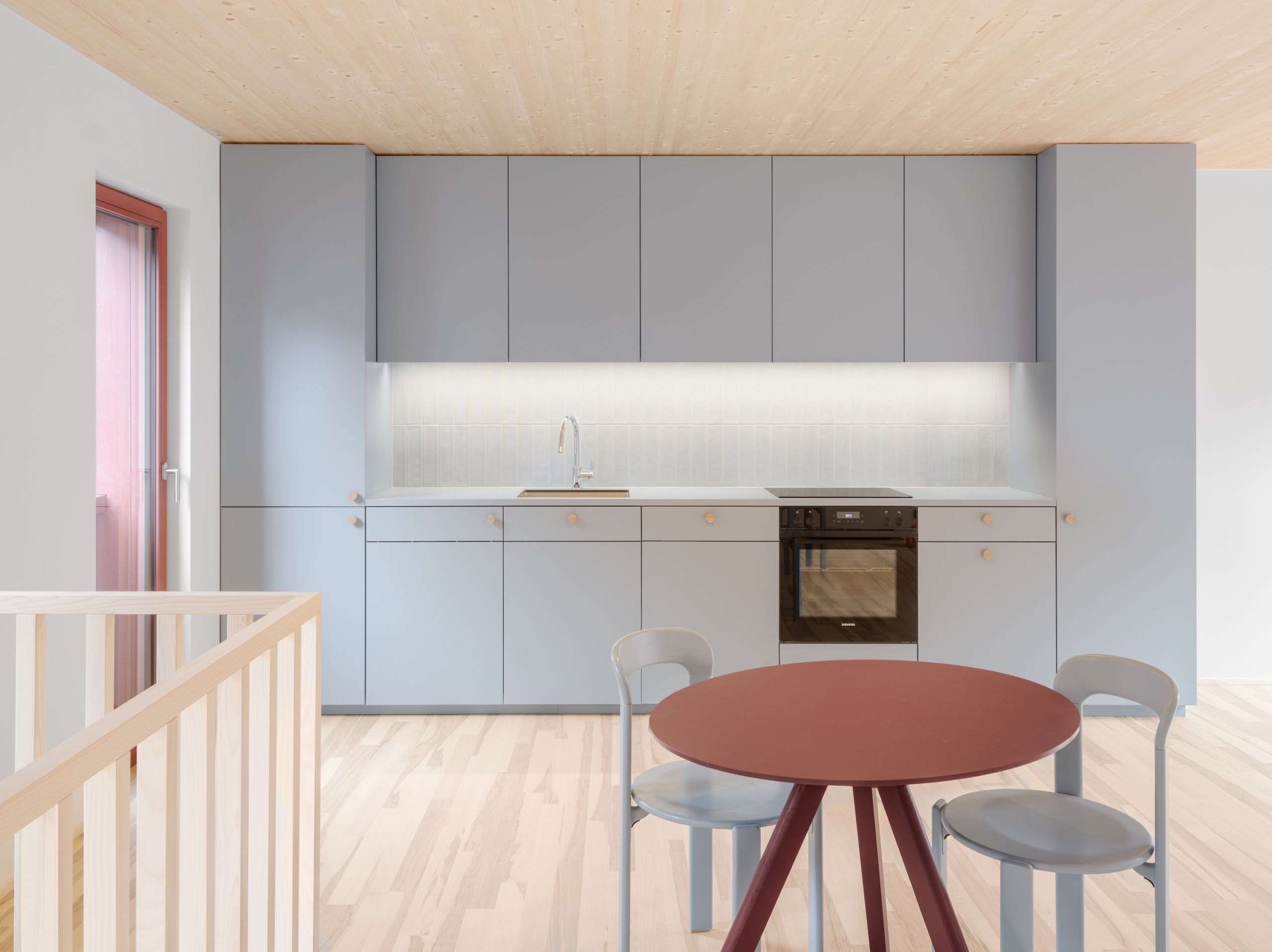 Schadenbauer Quartiersentwicklung Verdichtung Holzbau Maisonette Küche