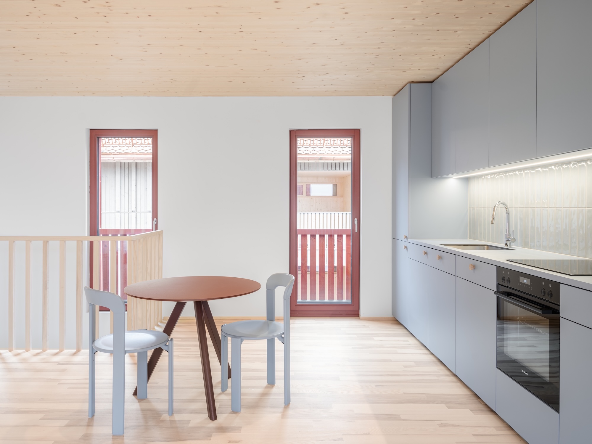 Schadenbauer Quartiersentwicklung Verdichtung Holzbau Maisonette Küche